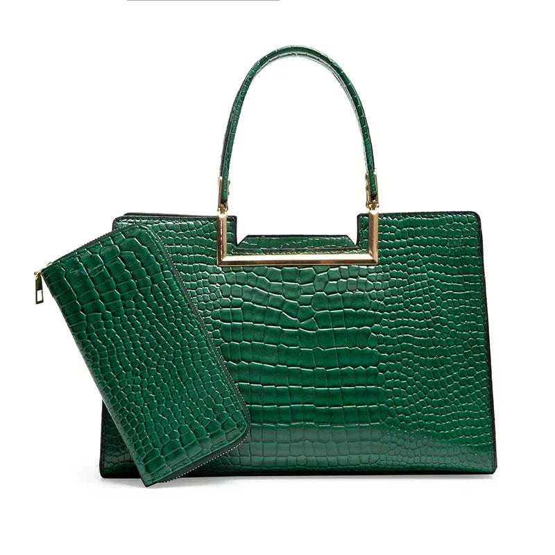 Ensemble de Sac à Main et Portefeuille en Cuir