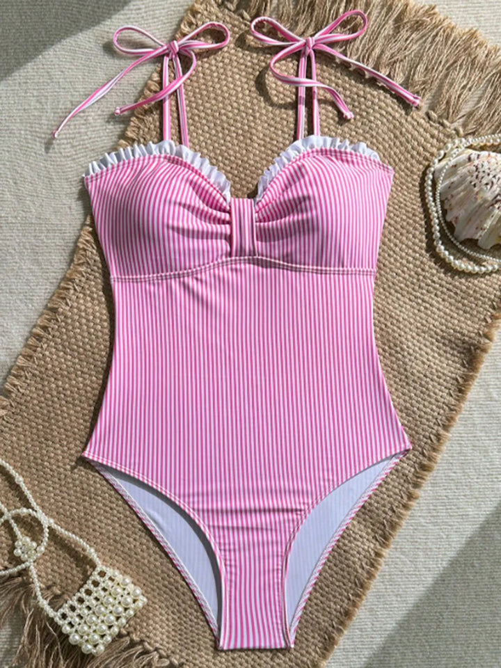 Elena | Maillot de Bain Sculptant à Rayures