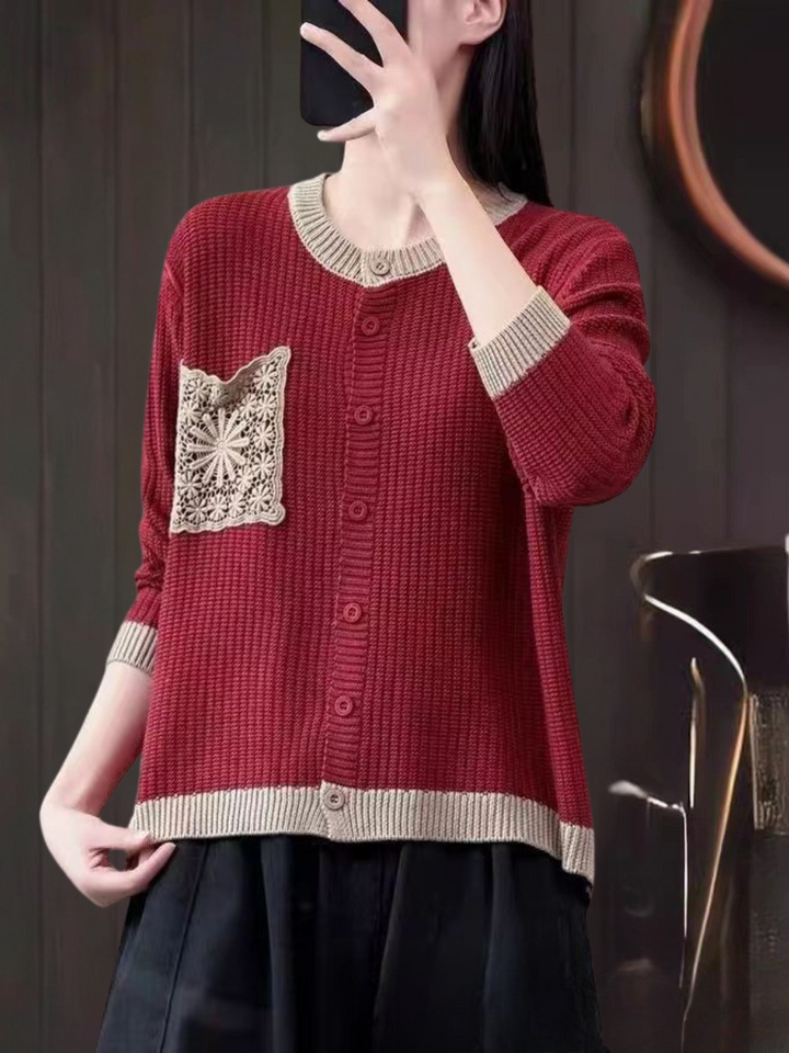 Cardigan Maille Gaufrée à Poches Sandrine