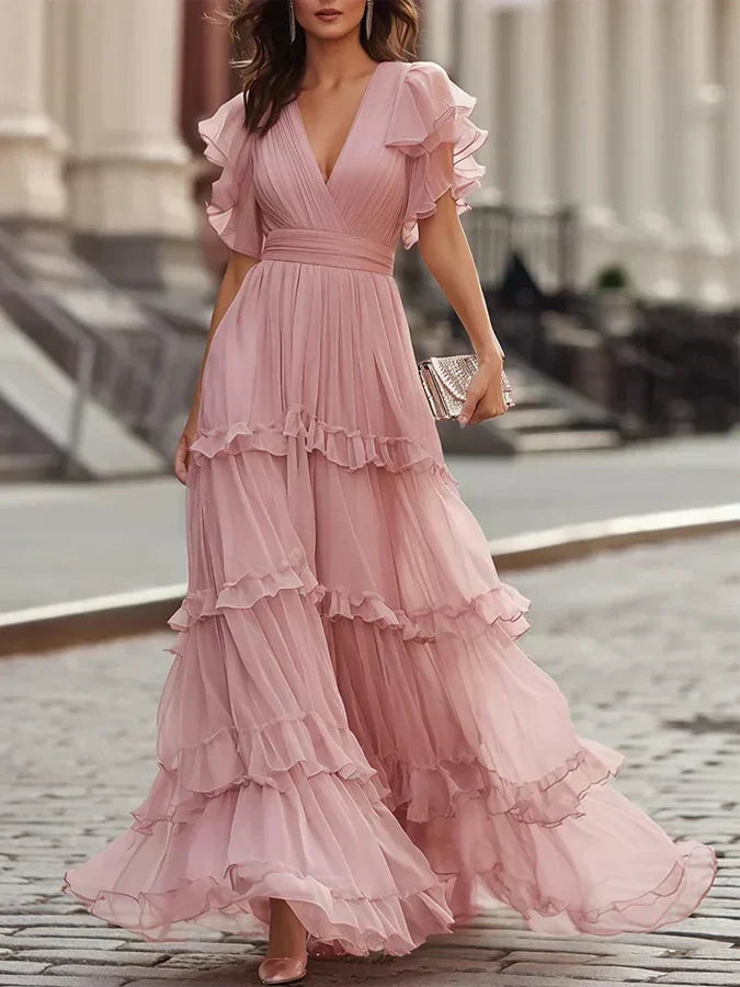 Zoe | Robe de Mariage Maxi Élegante Rose Clair