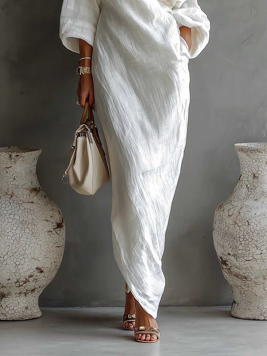 Elise™ | Élégante Robe Maxi à Épaule Unique en Blanc