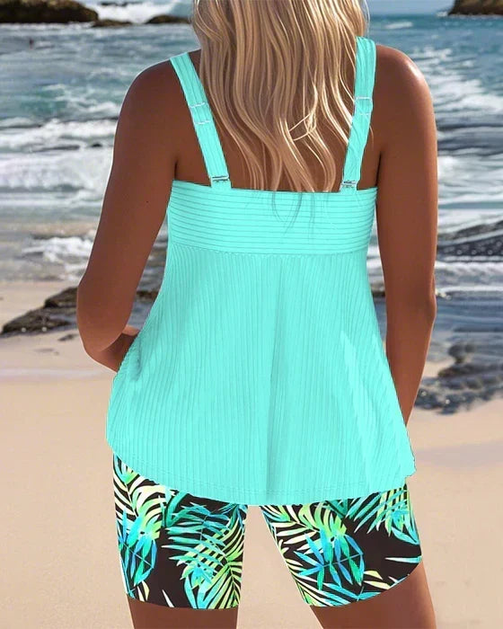 Daphne | Short de Tankini Rayé Lumineux