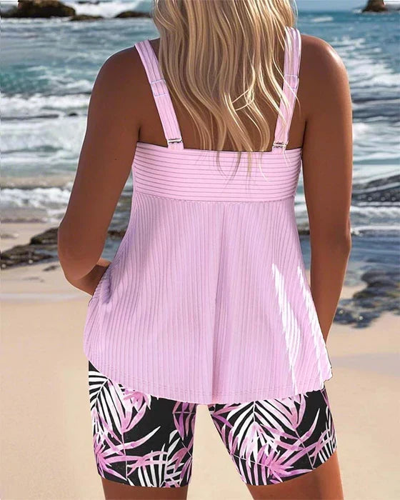 Daphne | Short de Tankini Rayé Lumineux