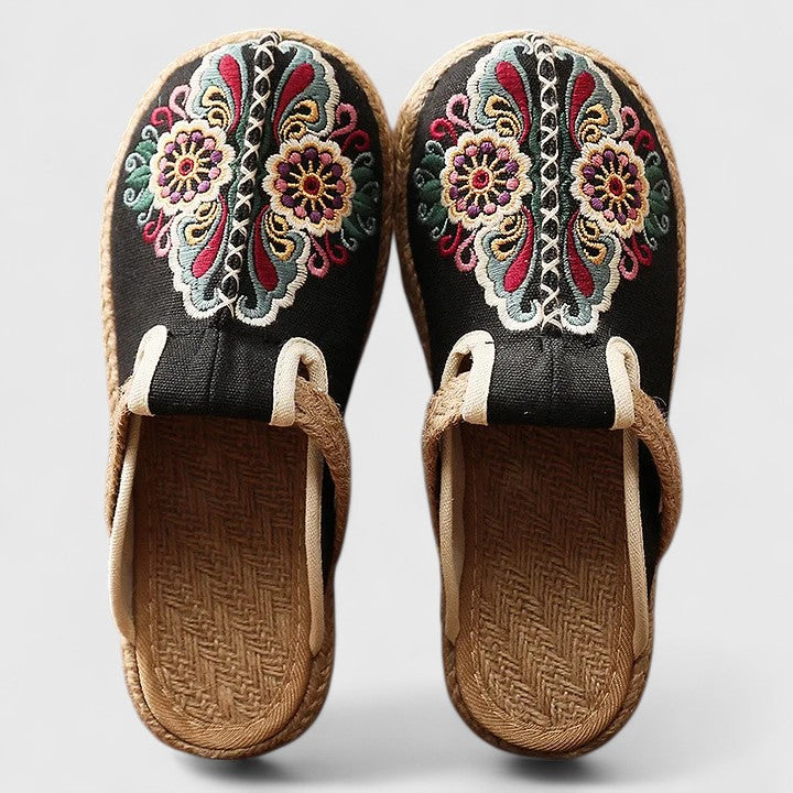 Marousse™ | Mules Florales Confortables Fait Main