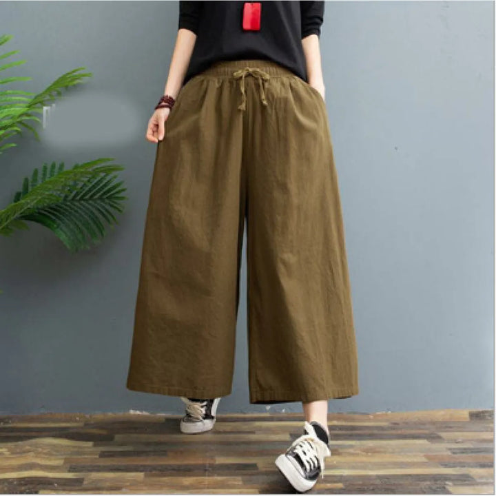 AMELINA – PANTALONS EN LIN PLISSÉ CONFORT FIT