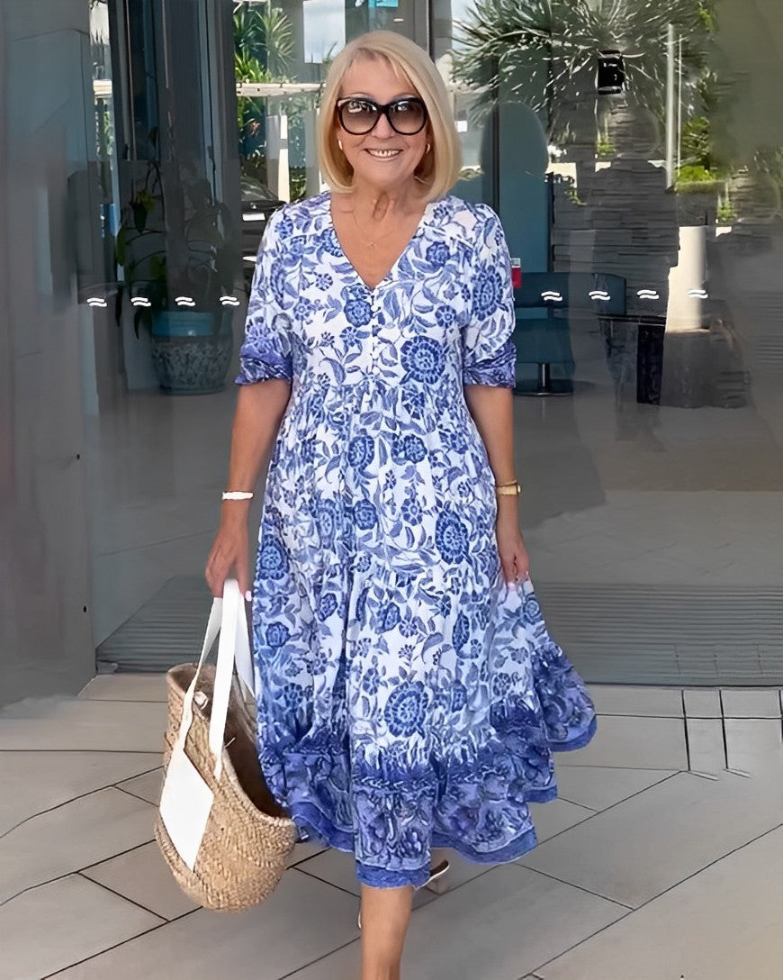 Keisha | Robe Fleurie Décolleté en V Élégante