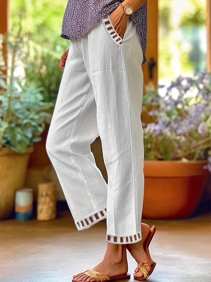 Wren – Pantalons Cropped Relax avec Détails Contrastants