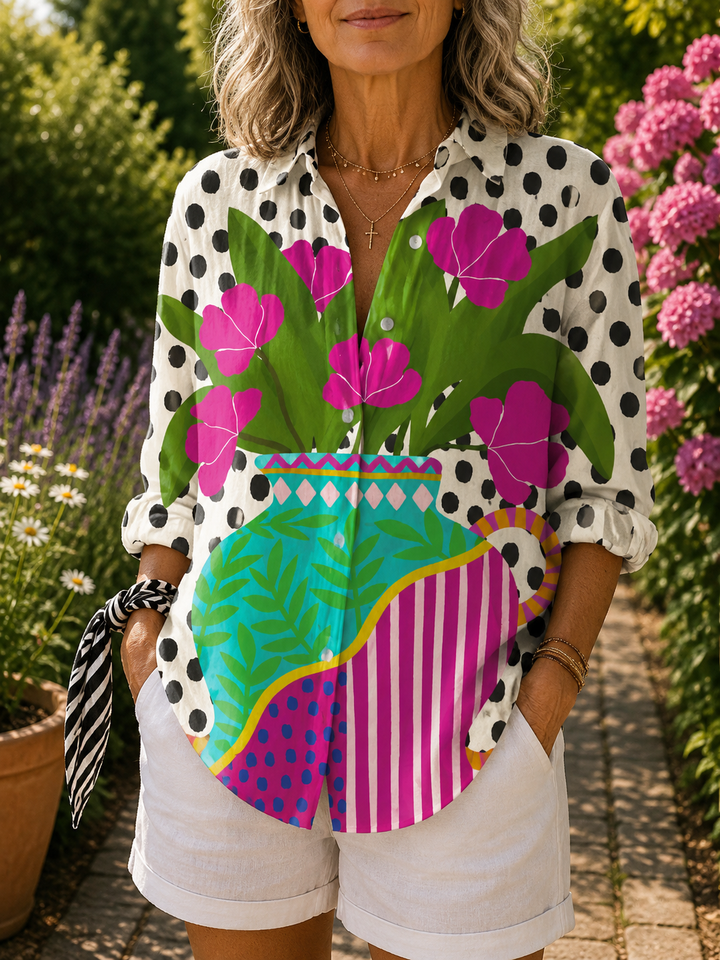 Amara | Blouse Vase en Fleurs