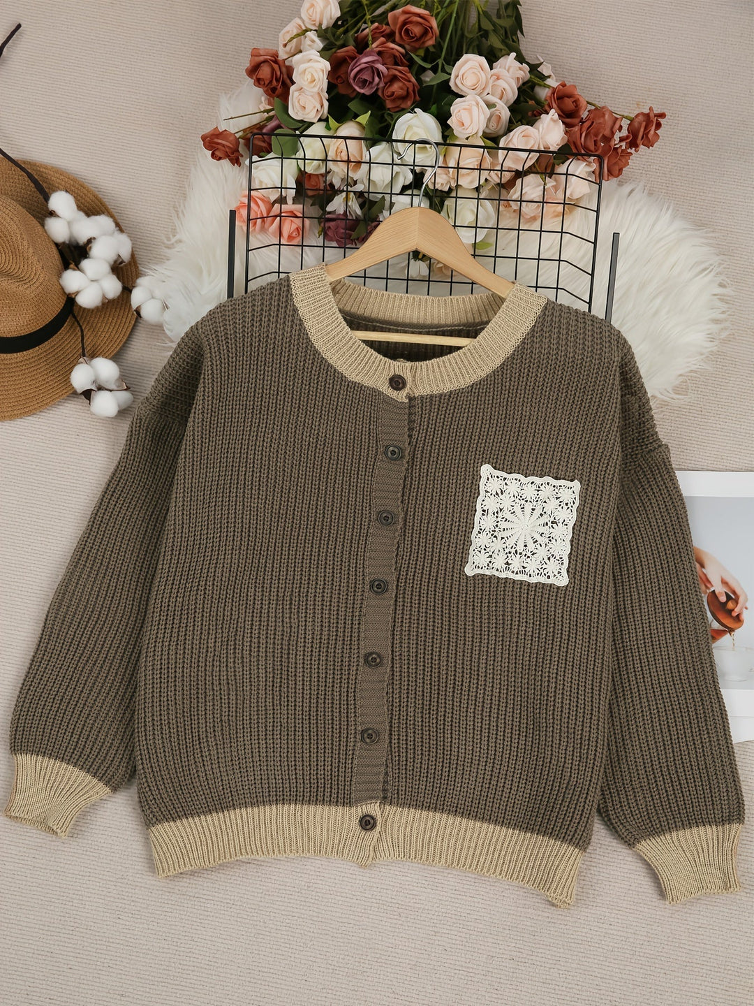 Cardigan Long Poche Dentelle Claire