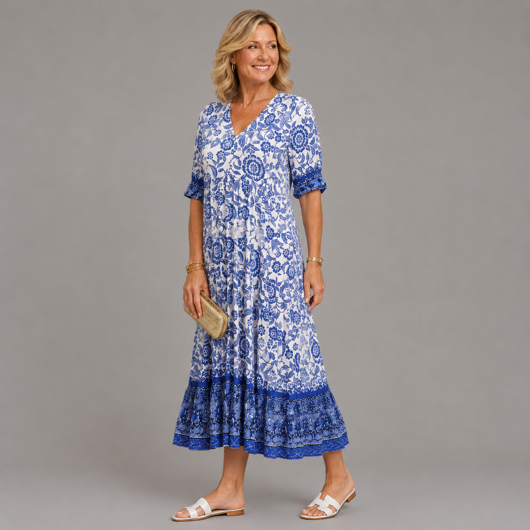 Keisha | Robe Fleurie Décolleté en V Élégante