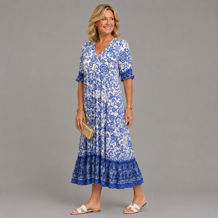 Keisha | Robe Fleurie Décolleté en V Élégante