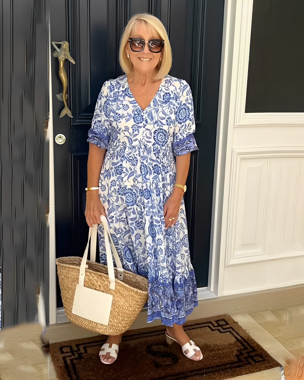 Keisha | Robe Fleurie Décolleté en V Élégante
