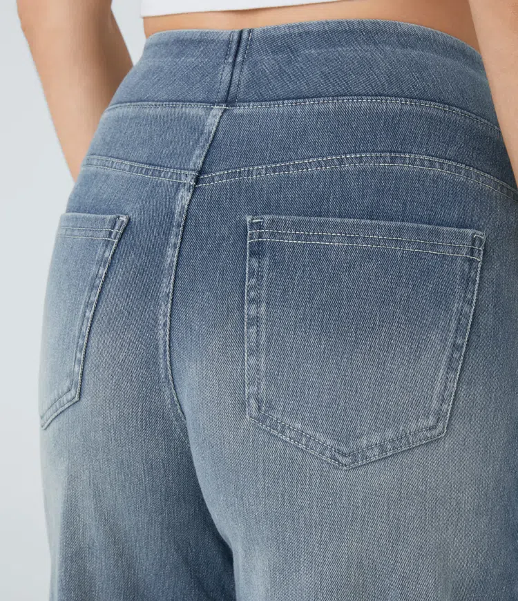 Solène - Jeans à Jambe Large Fit Détendu