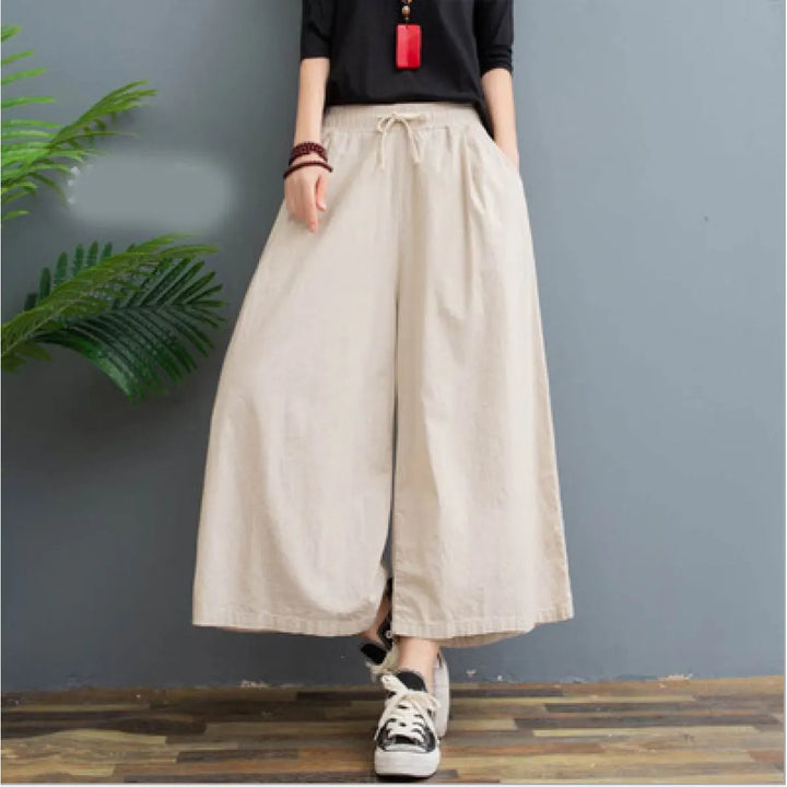 AMELINA – PANTALONS EN LIN PLISSÉ CONFORT FIT