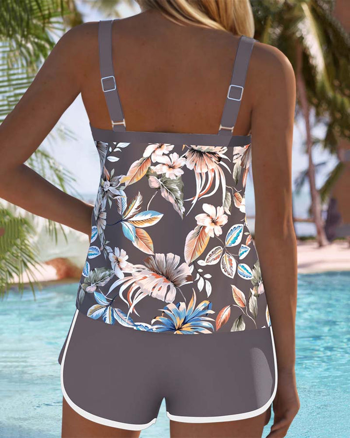 Imke | Tankini Imprimé Sans Manches à Col U