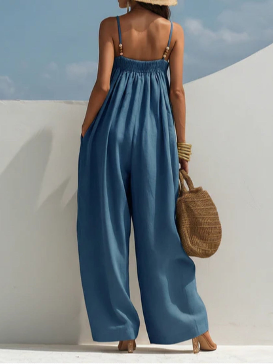 Madison | Salopette en denim à jambes larges
