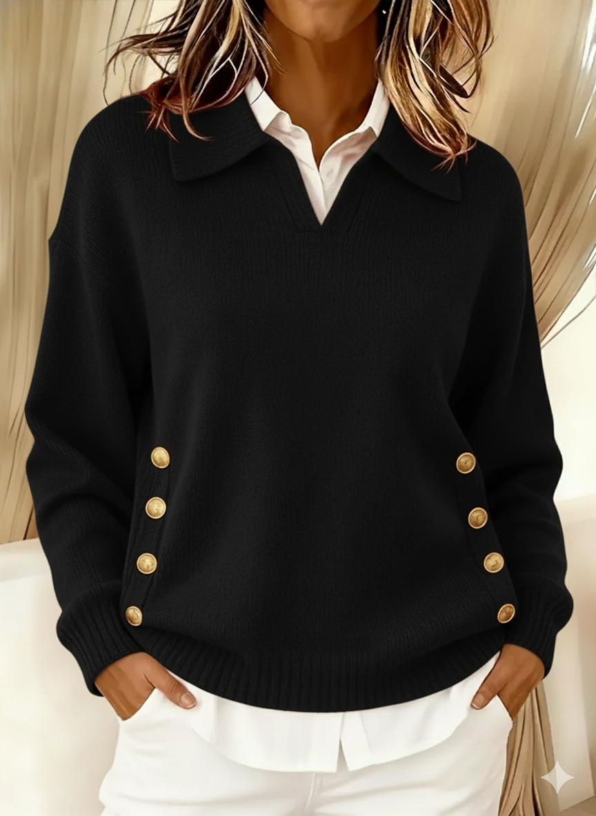 Erminia | Pull Col Polo avec Boutons