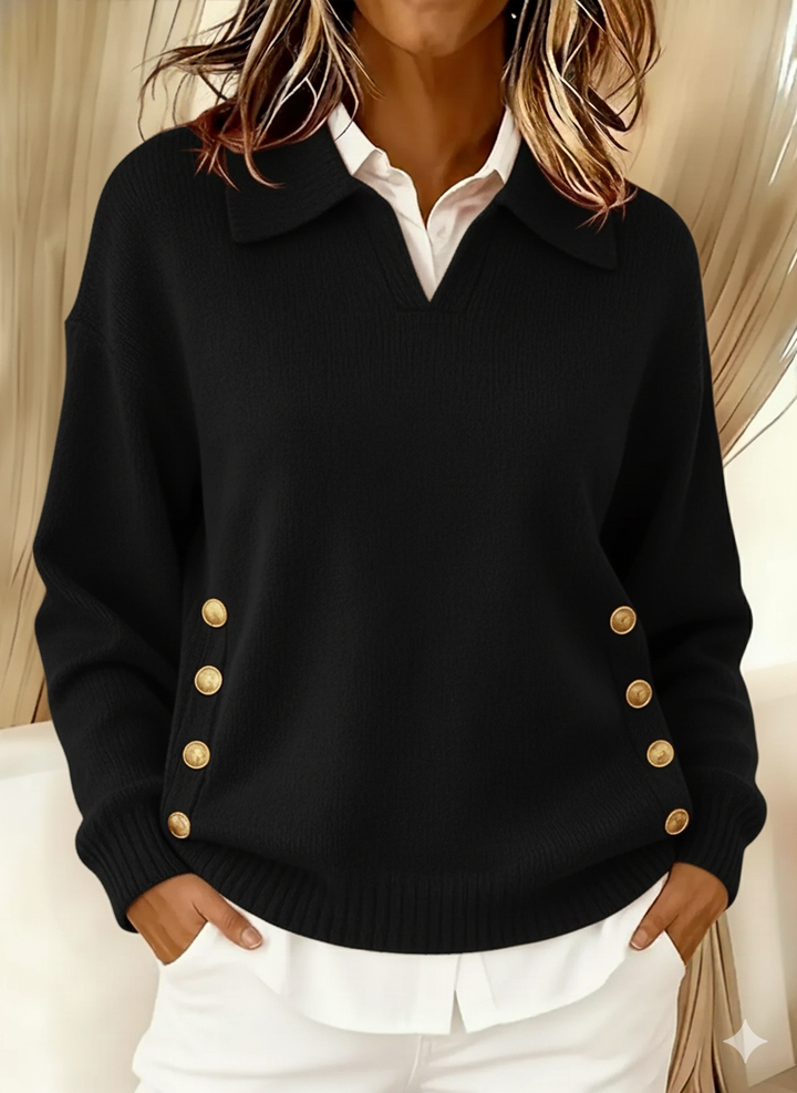 Erminia | Pull Col Polo avec Boutons