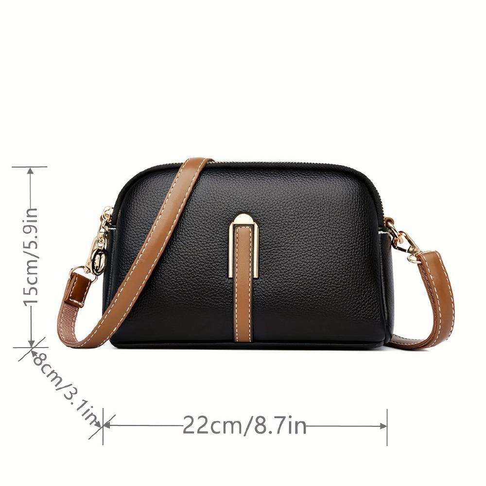 Sac à bandoulière avec texture "litchi" colorée Míla