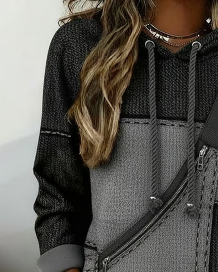 Elara | Sweat à capuche élégant en color block