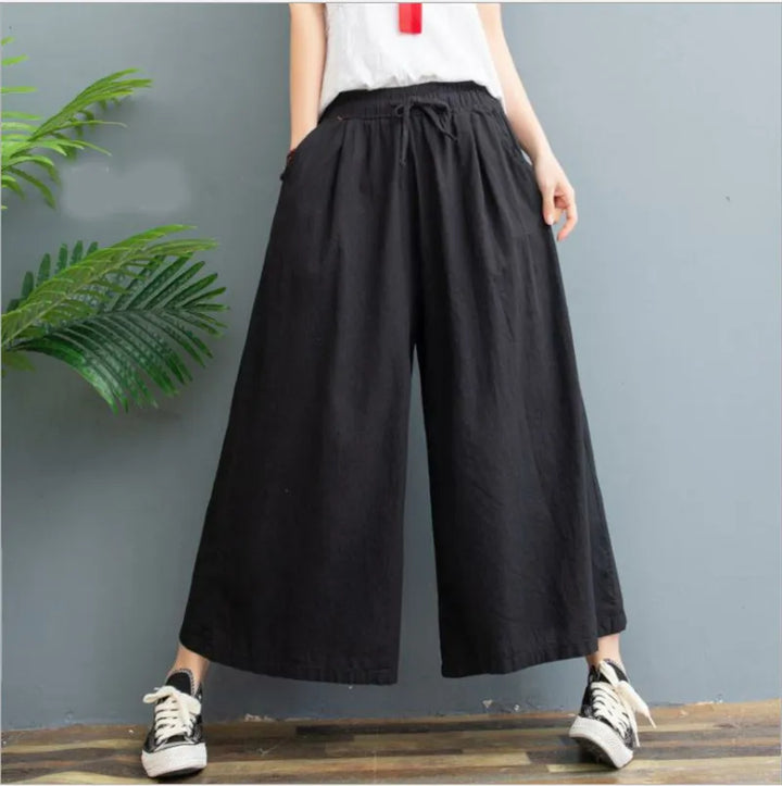 AMELINA – PANTALONS EN LIN PLISSÉ CONFORT FIT