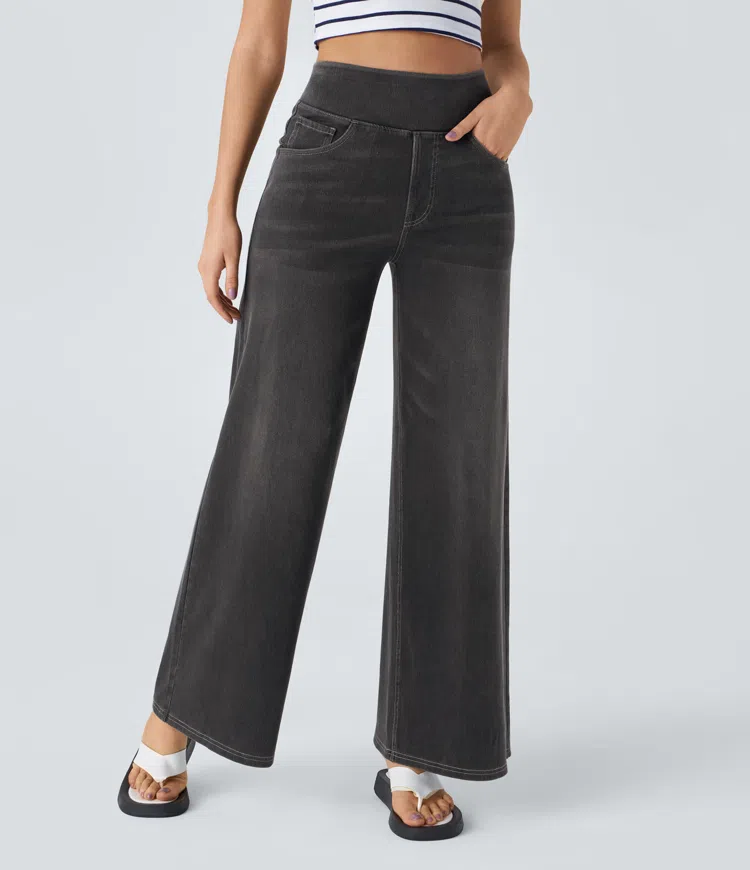 Solène - Jeans à Jambe Large Fit Détendu