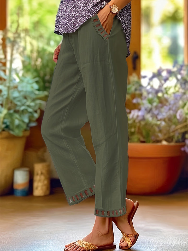 Wren – Pantalons Cropped Relax avec Détails Contrastants