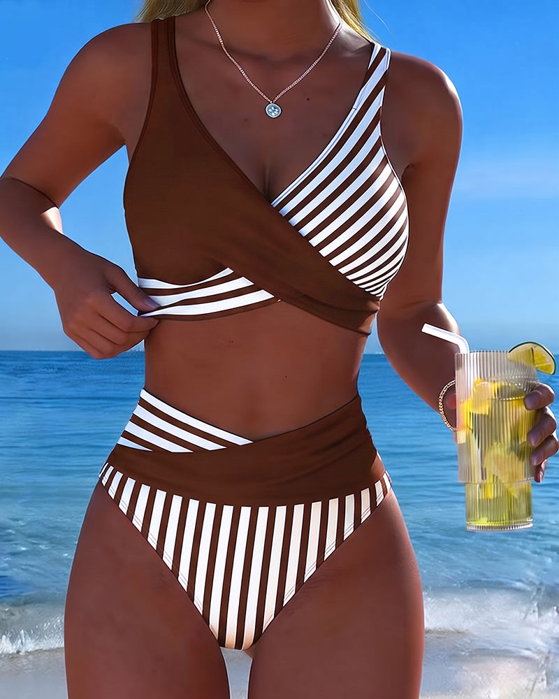 Giulia | Bikini à Rayures Croisées
