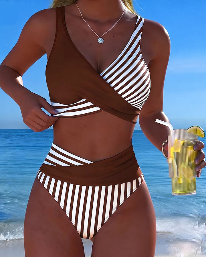 Giulia | Bikini à Rayures Croisées