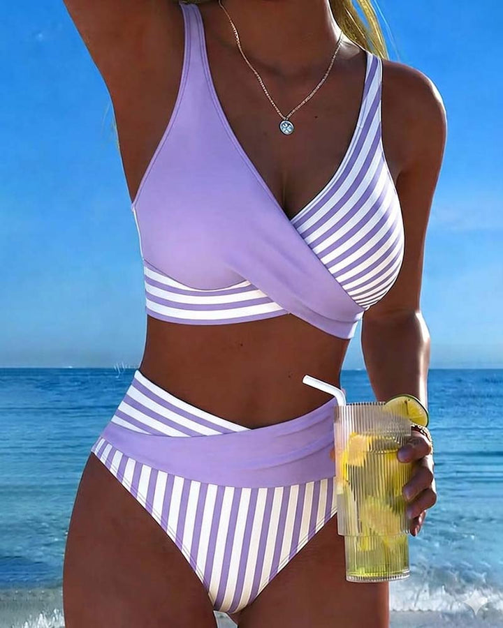 Giulia | Bikini à Rayures Croisées