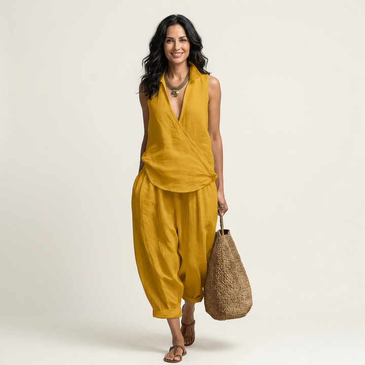 Twiila | Ensemble Haut Croisé & Pantalon Large