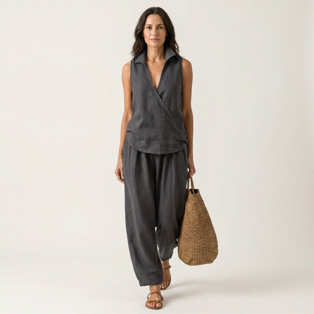 Twiila | Ensemble Haut Croisé & Pantalon Large