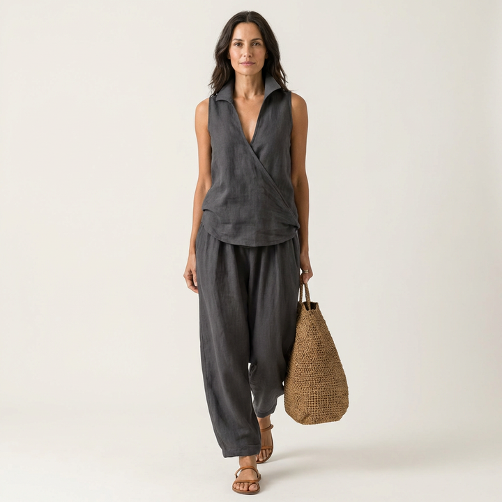 Twiila | Ensemble Haut Croisé & Pantalon Large