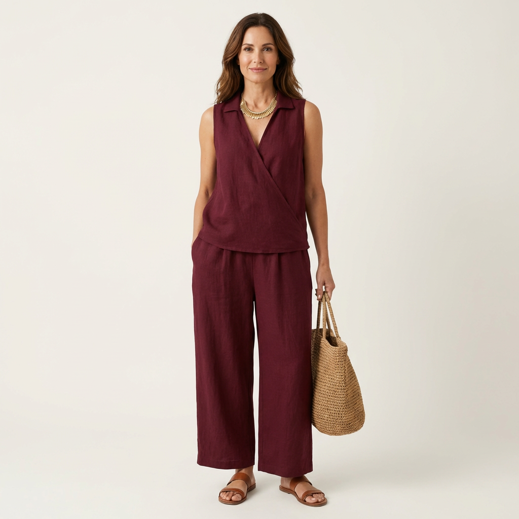 Twiila | Ensemble Haut Croisé & Pantalon Large