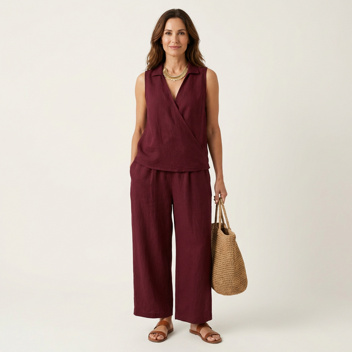 Twiila | Ensemble Haut Croisé & Pantalon Large