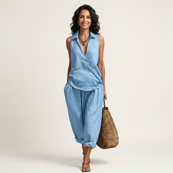 Twiila | Ensemble Haut Croisé & Pantalon Large