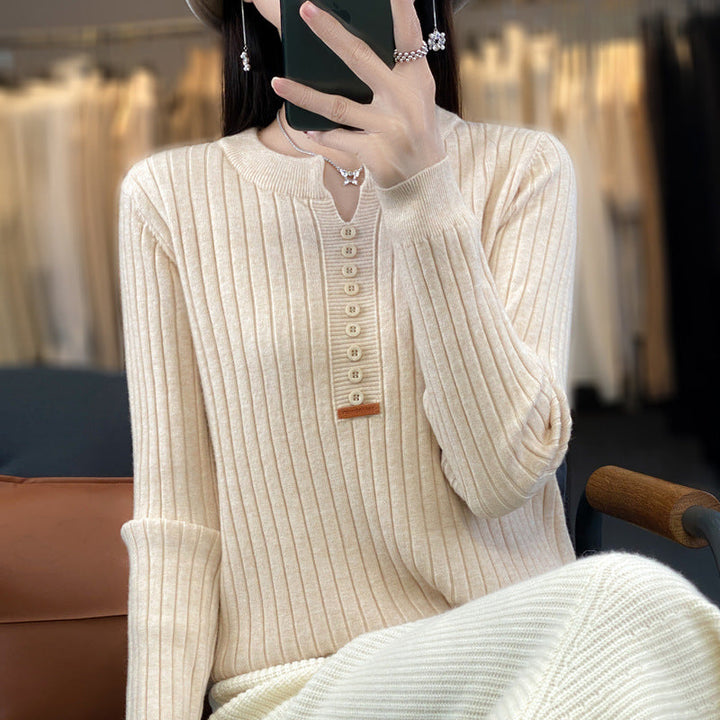 Rene | Pull en tricot avec col en V