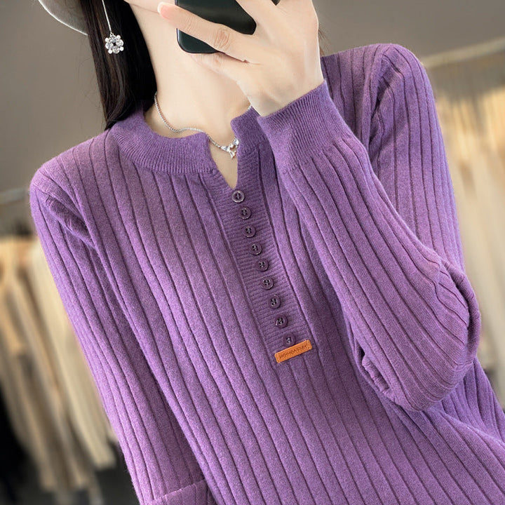 Rene | Pull en tricot avec col en V