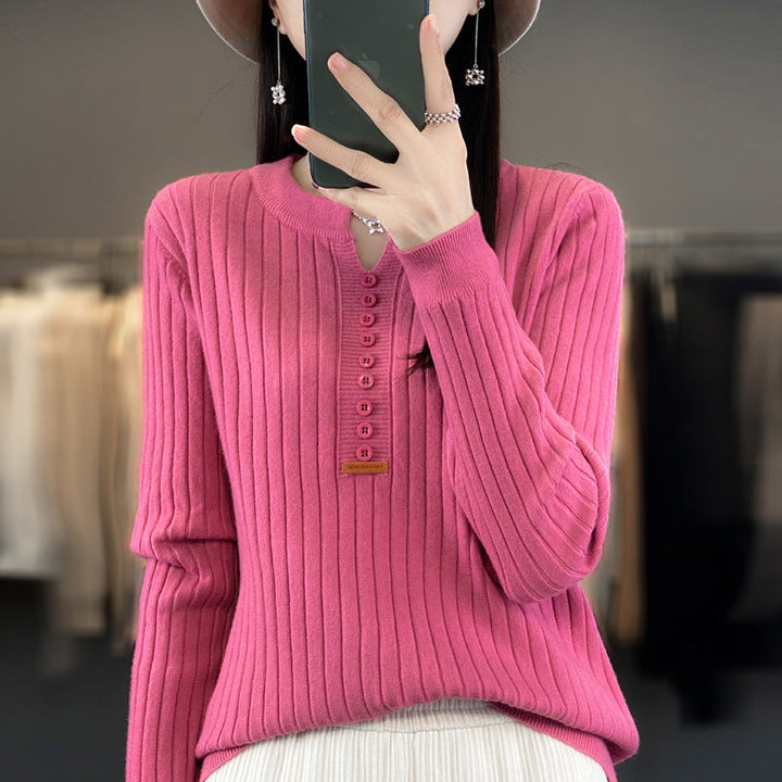 Rene | Pull en tricot avec col en V