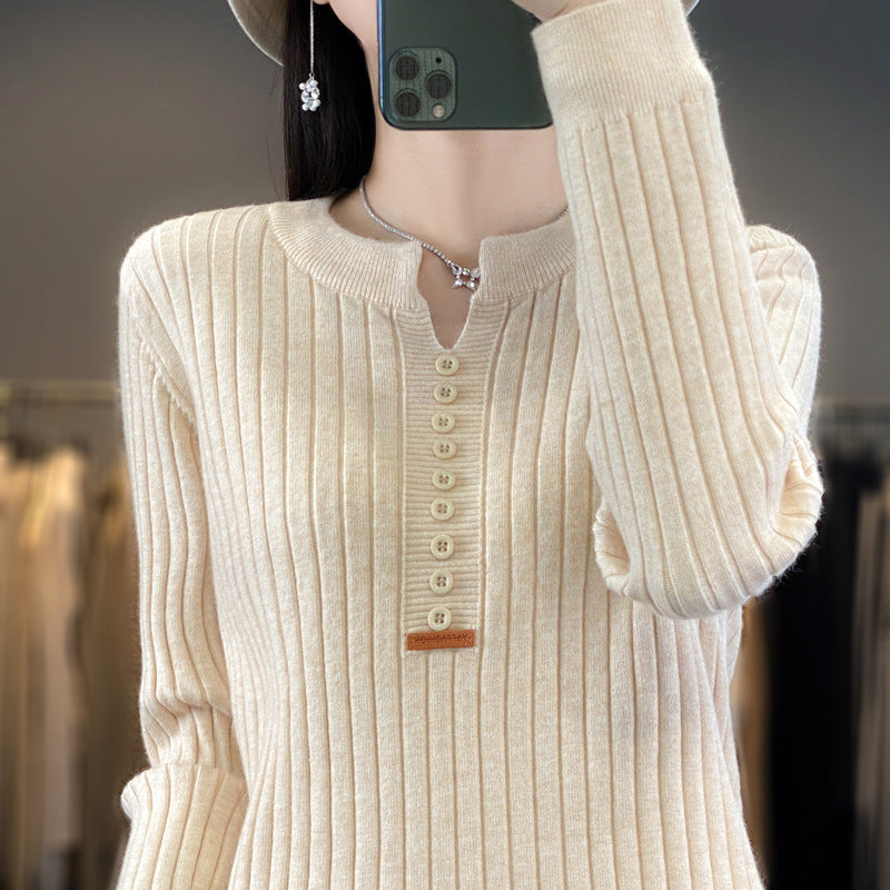Rene | Pull en tricot avec col en V