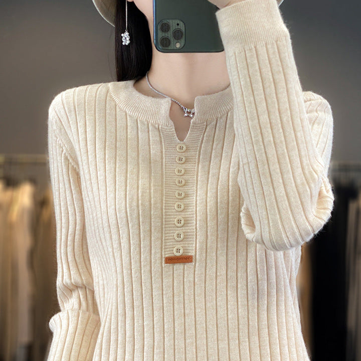 Rene | Pull en tricot avec col en V