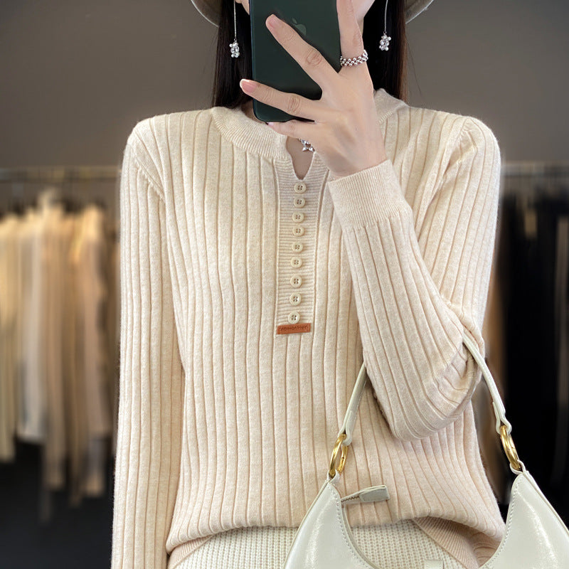 Rene | Pull en tricot avec col en V