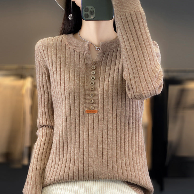 Rene | Pull en tricot avec col en V