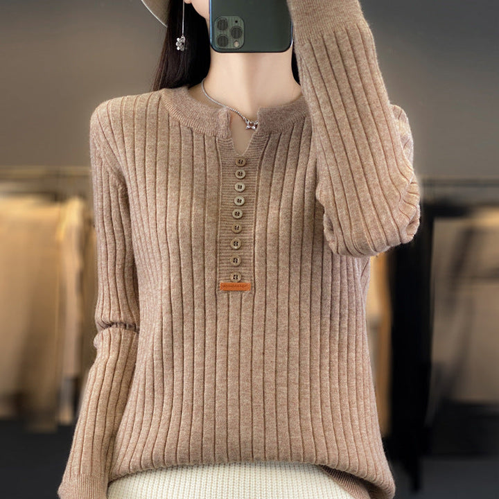 Rene | Pull en tricot avec col en V