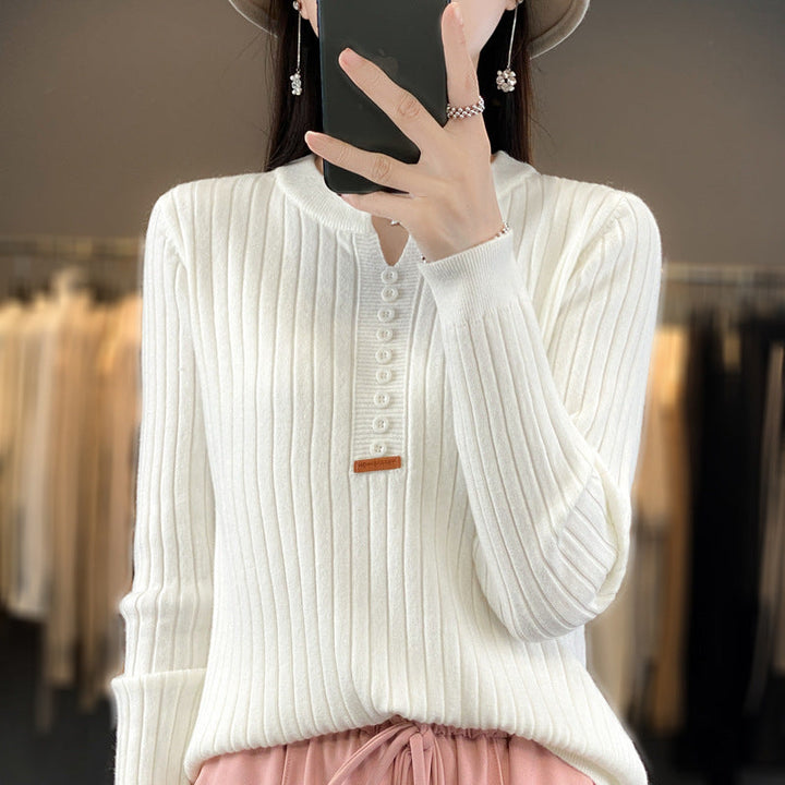 Rene | Pull en tricot avec col en V