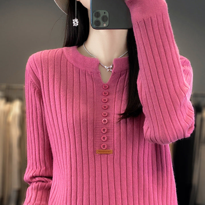 Rene | Pull en tricot avec col en V