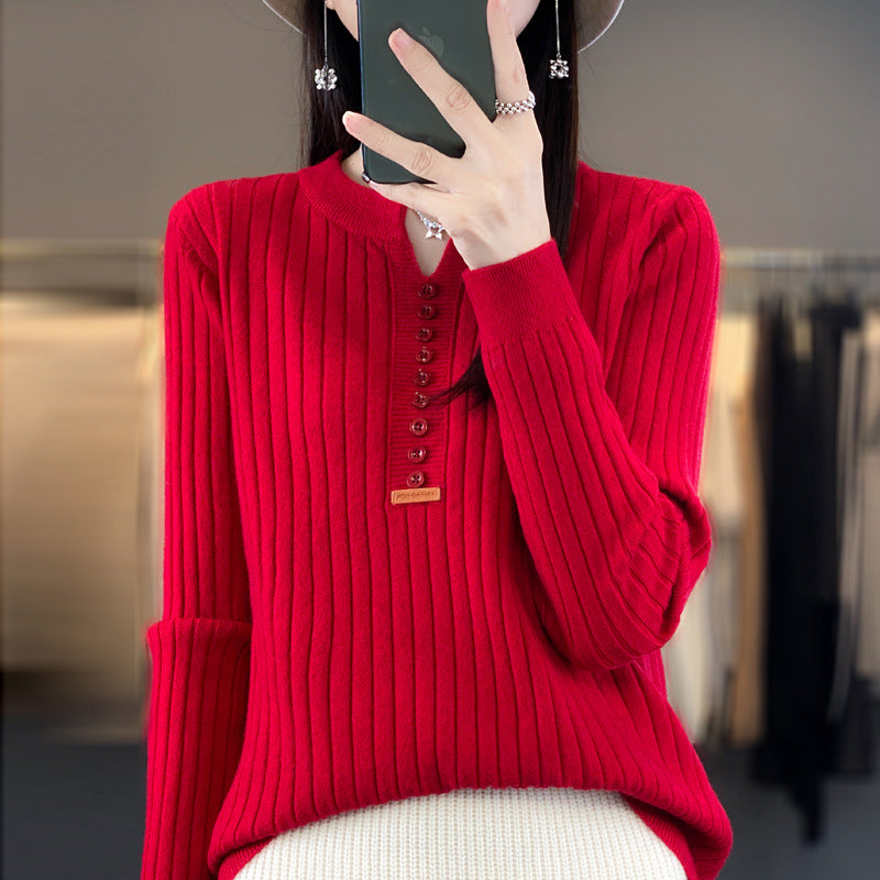 Rene | Pull en tricot avec col en V