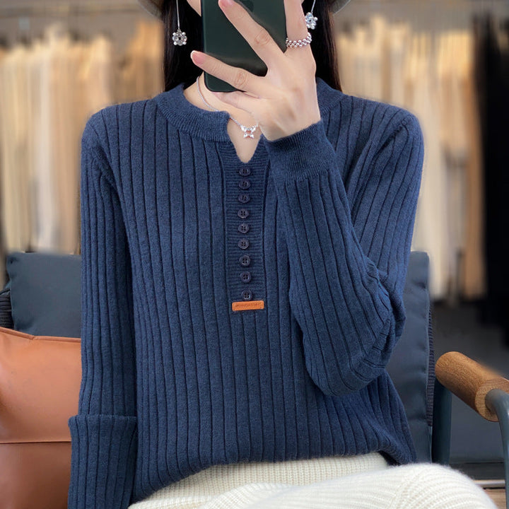 Rene | Pull en tricot avec col en V