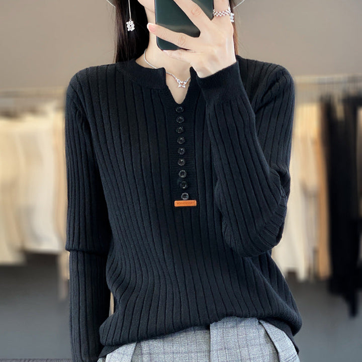 Rene | Pull en tricot avec col en V