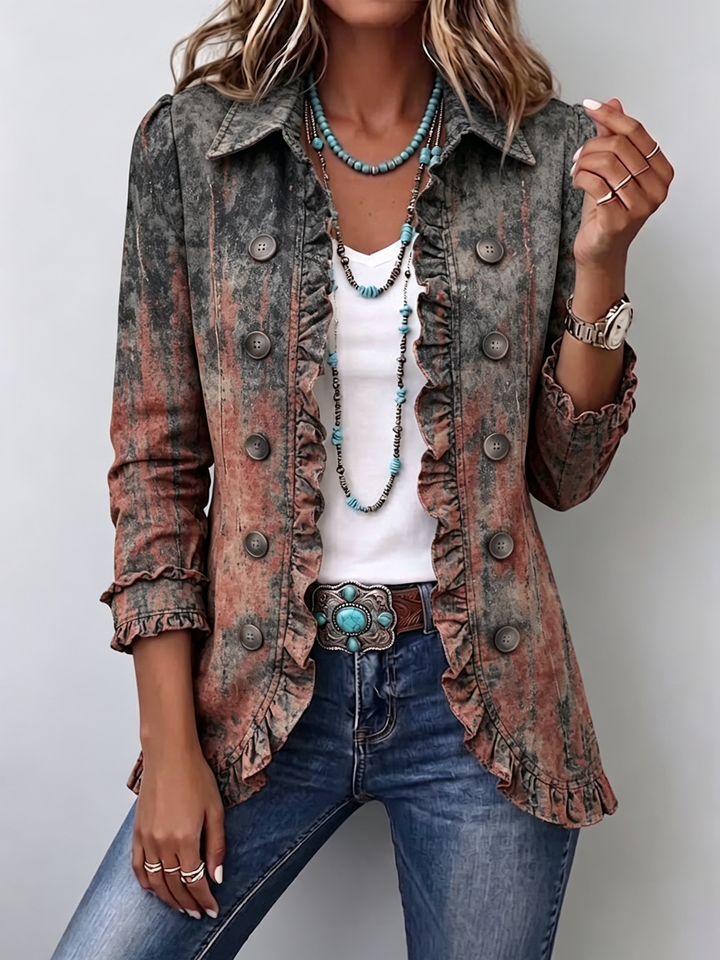 Vincenza | Veste Texturée Dégradée avec Volants